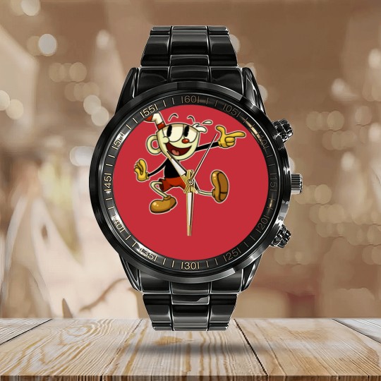 Discover Cuphead , cuphead, cuphead and mugman, cuphead game, cagney carnation, cuphead cagney carnati Essent Calendar Steel Band Watch