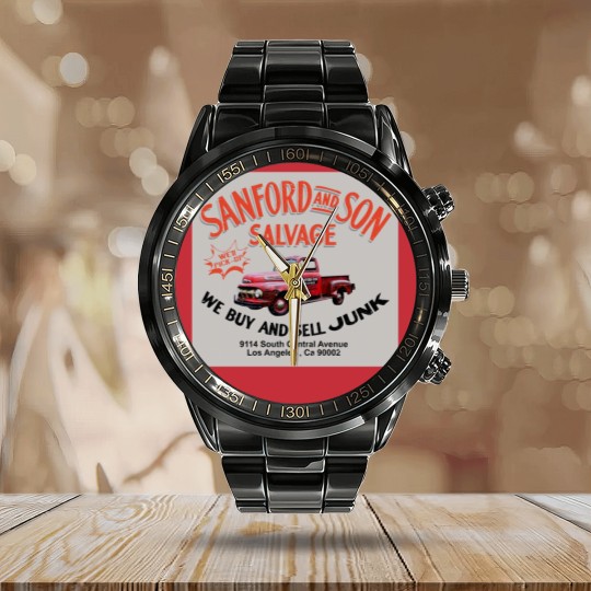 Discover Sanford and Son Salvage Worn Truck Calendar Steel Band Watch