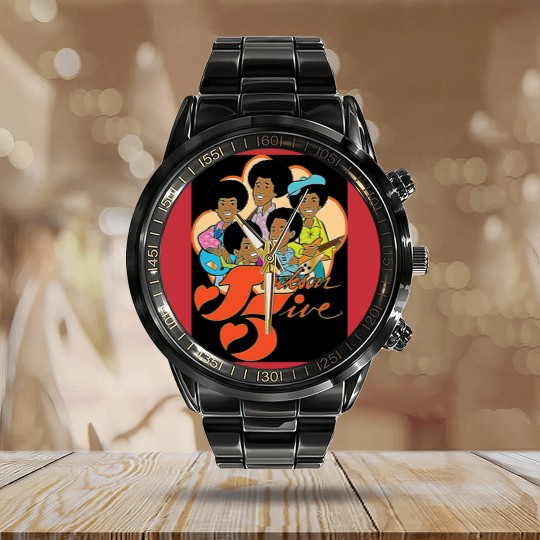 Discover Vintage Jackson 5 70s Cartoon Retro Vintage Style Distressed Calendar Steel Band Watch