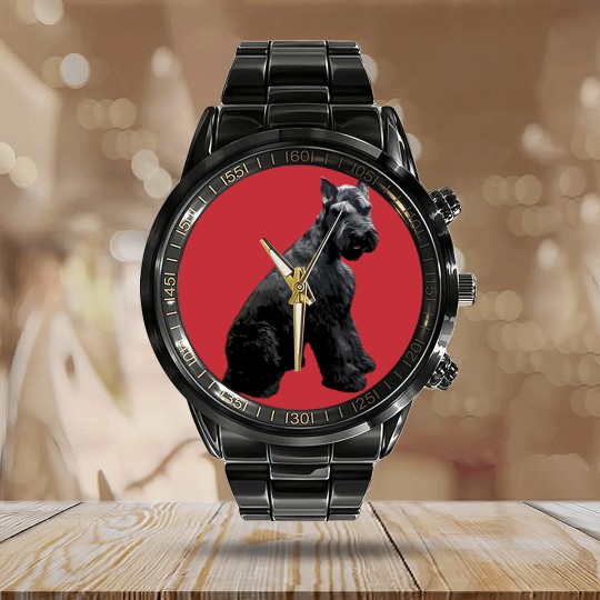 Discover Giant Schnauzer Calendar Steel Band Watch