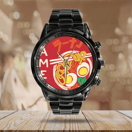 Discover Ramen - Ramen - Calendar Steel Band Watch