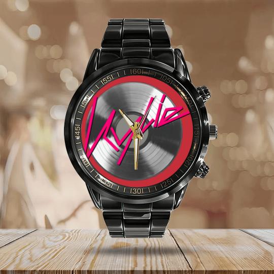 Discover Kylie Minogue  record silver Calendar Steel Band Watch
