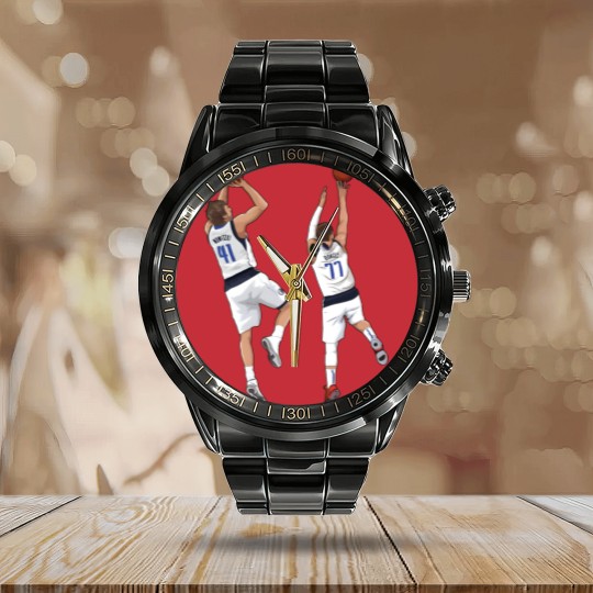 Discover Luka Doncic x Dirk Nowitzki Calendar Steel Band Watch