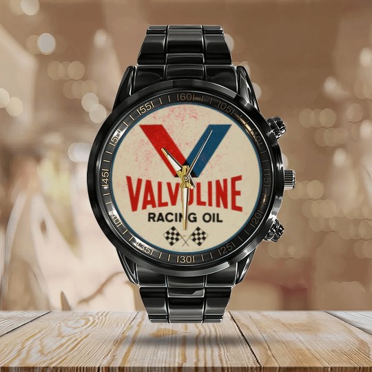 Discover Valvoline Racing Sign Calendar Steel Band Watch