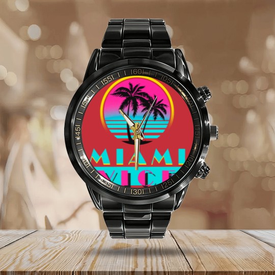 Discover Miami Vice Calendar Steel Band Watch