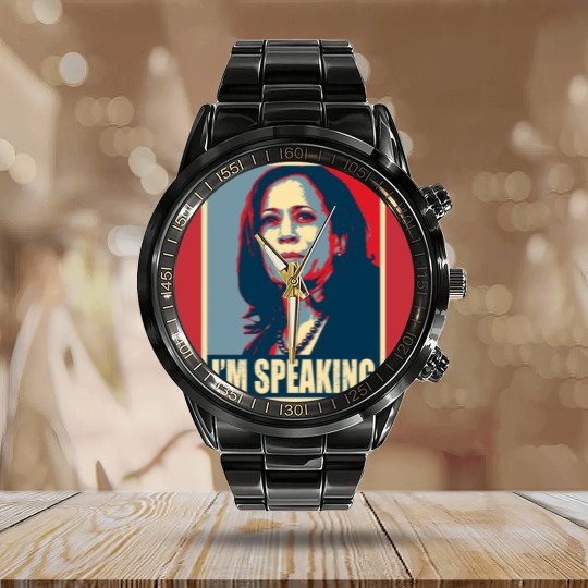 Discover Kamala Harris - Mr. Vice President I'm Speaking Calendar Steel Band Watch