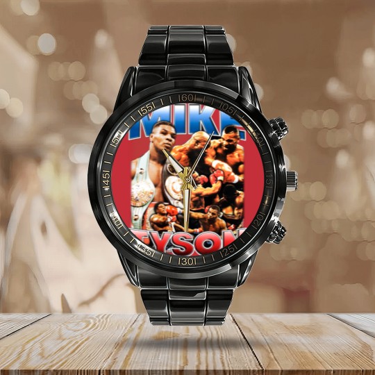 Discover Mike Tyson Boxing Calendar Steel Band Watch Cotton Calendar Steel Band Watch For Men All Size S To 5XL