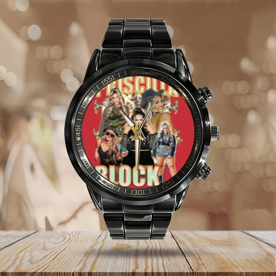 Discover Vintage Priscilla Block 90s Calendar Steel Band Watch, Retro Priscilla Block Bootleg Calendar Steel Band Watch