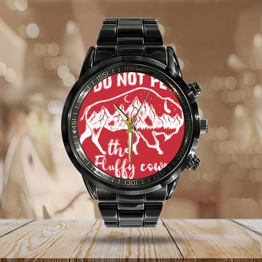 Discover Bison Calendar Steel Band Watch, Bison Calendar Steel Band Watch, Do Not Pet The Fluffy Cows, Bison Calendar Steel Band Watch, Buffalo Calendar Steel Band Watch
