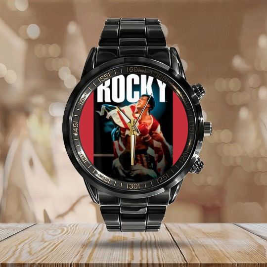 Discover Rocky IV American Flag Portrait Calendar Steel Band Watch
