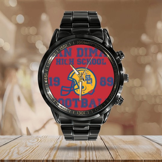 Discover San Dimas High School Football Calendar Steel Band Watch