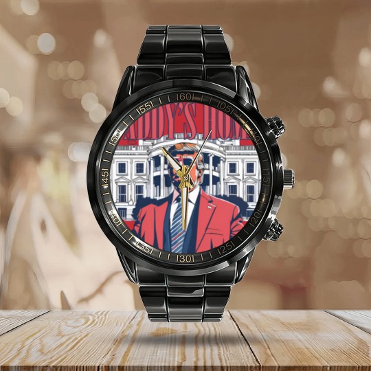 Discover Daddy's Home Calendar Steel Band Watch, White House 2024 Calendar Steel Band Watch, Get In Losers Calendar Steel Band Watch