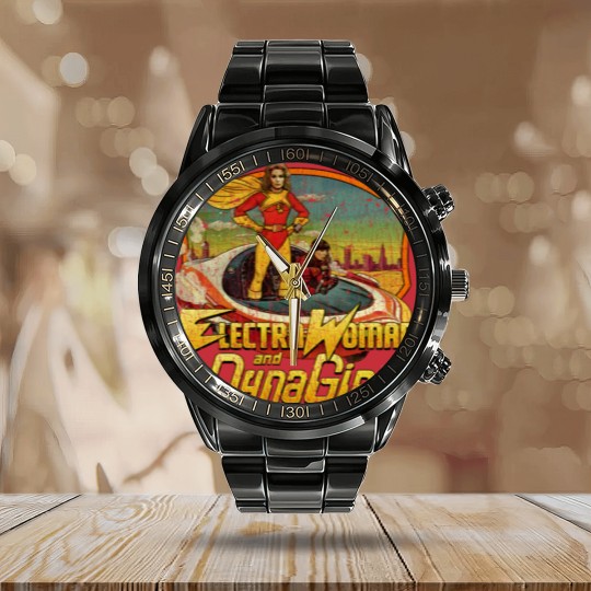 Discover Electra Woman and Dyna Girl 1976 Calendar Steel Band Watch Calendar Steel Band Watch
