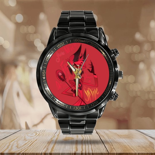 Discover alastor smile Calendar Steel Band Watch, alastor Calendar Steel Band Watch, alastor smile, charlie, vaggie, anime