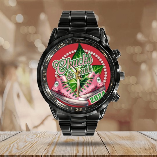 Discover AKA Chucks and Pearls Calendar Steel Band Watch