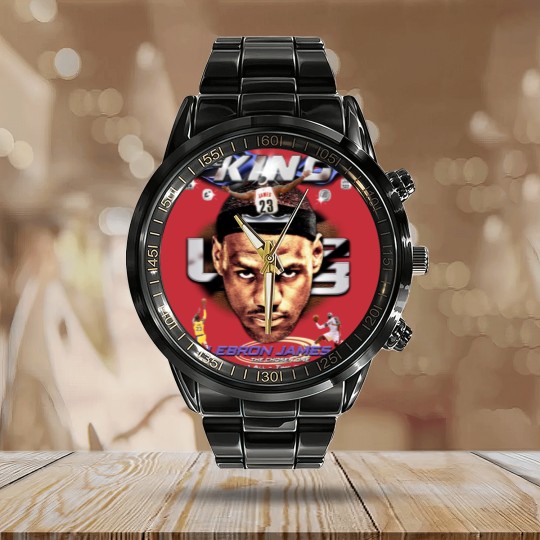 Discover Lebron James Calendar Steel Band Watch, Basketball Calendar Steel Band Watch, Classic 90s Graphic Calendar Steel Band Watch