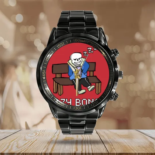 Discover Lazy Bones- Undertale Sans Calendar Steel Band Watch