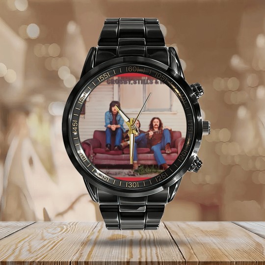 Discover Crosby Stills Nash - Crosby Stills Nash 1969 Calendar Steel Band Watch