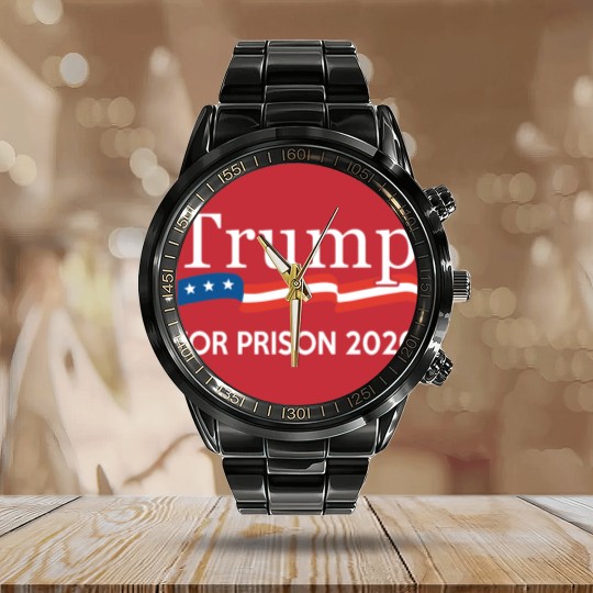 Discover Trump for Prison 2020 Calendar Steel Band Watch