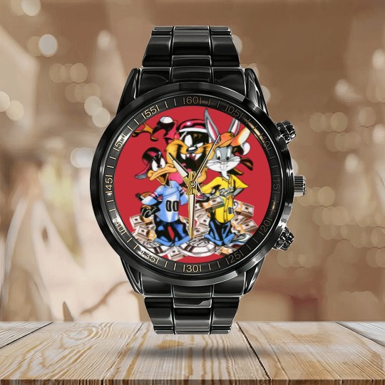 Discover Vtg Y2k Looney Toons Swap Meet Bootleg Jewels Cartoon Calendar Steel Band Watch