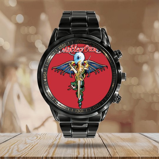 Discover motley crue devil Calendar Steel Band Watch