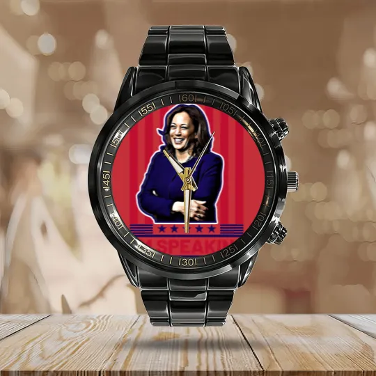 Discover Harris Kamala I'm Speaking Calendar Steel Band Watch, Madam President Calendar Steel Band Watch, Kamala Rally Calendar Steel Band Watch, Presidential Election 2024 Calendar Steel Band Watch