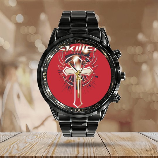 Discover Skillet Vintage Skillet Logo Calendar Steel Band Watch