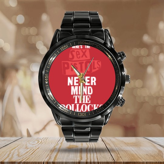 Discover The sx Pistols Unisex Calendar Steel Band Watch: NMTB Distressed (Dip-Dye)