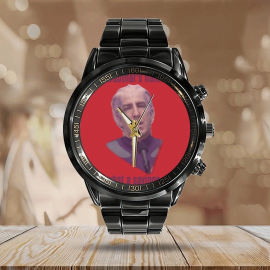 Discover Galaxy Quest - "What a Savings" Calendar Steel Band Watch