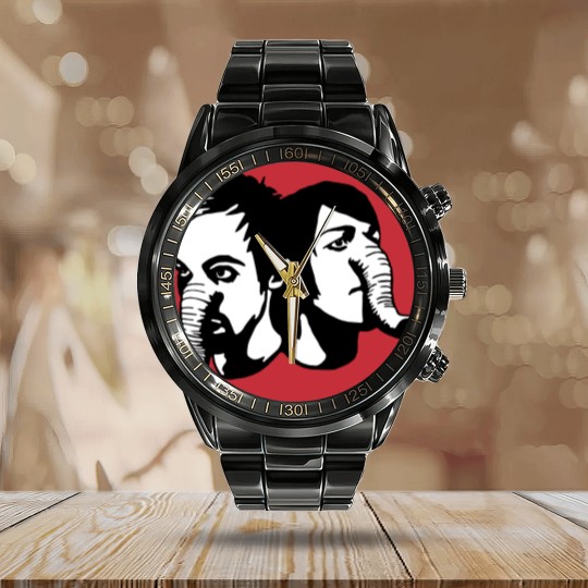 Discover Death From Above 1979 - Heads Up Elelphant Heads Fitted Calendar Steel Band Watch