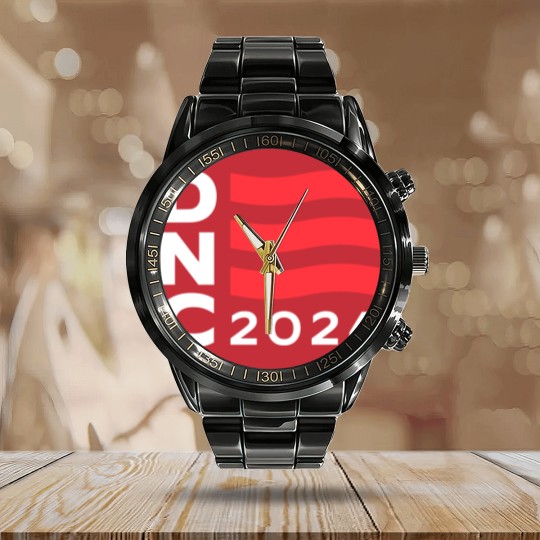 Discover DNC Democratic National Convention 2024 LOGO - Kamala Harris - Calendar Steel Band Watch
