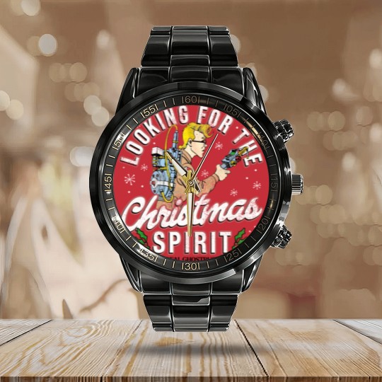 Discover The Real Ghostbusters Xmas Calendar Steel Band Watch Looking For Christmas Spirit Egon Spengler Men's Graphic Calendar Steel Band Watch