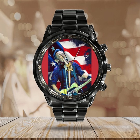 Discover Bruce Springsteen Graphic Calendar Steel Band Watch  Bruce Springsteen Calendar Steel Band Watch Tour 2024 Calendar Steel Band Watch
