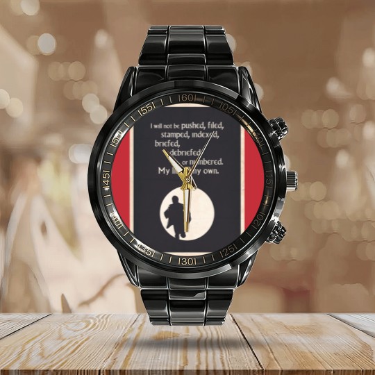 Discover TV Quote - The Prisoner Calendar Steel Band Watch