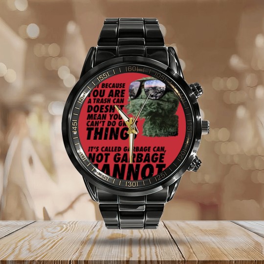 Discover Garbage Can Calendar Steel Band Watch