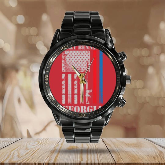 Discover Fort Benning Georgia UsArmy Calendar Steel Band Watch