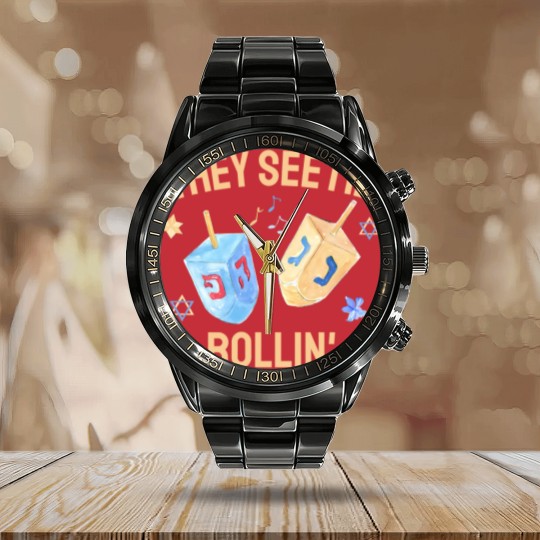 Discover They See Me Rollin, Hanukkah Calendar Steel Band Watch