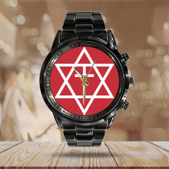 Discover Messianic Judaism Symbol Calendar Steel Band Watch