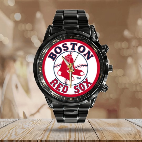 Discover red sox boston Calendar Steel Band Watch