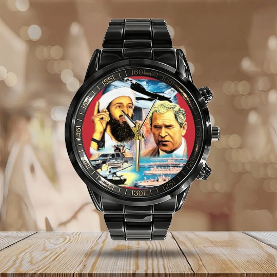 Discover 9-11 Vintage Calendar Steel Band Watch Rap Calendar Steel Band Watch Osama Bin Lade Calendar Steel Band Watch