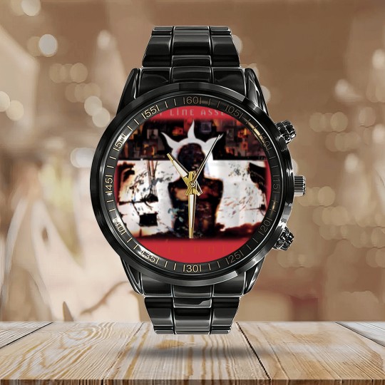 Discover Front Line Assembly Calendar Steel Band Watch rock Calendar Steel Band Watch