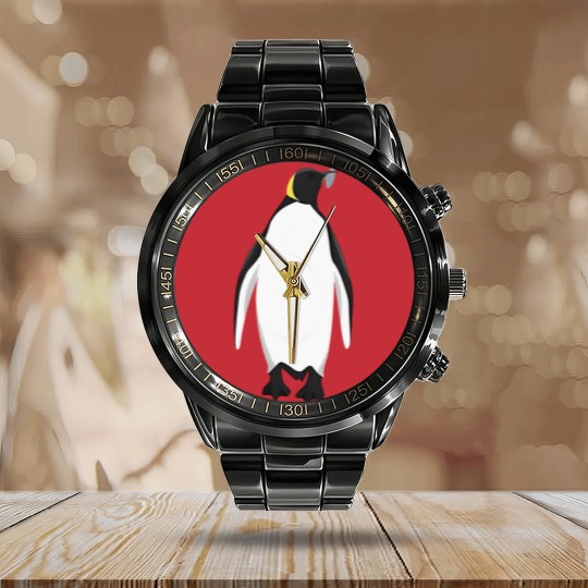 Discover Penguin Calendar Steel Band Watch, Penguin Birthday Gift, Penguin Gift, Penguin Lover Calendar Steel Band Watch