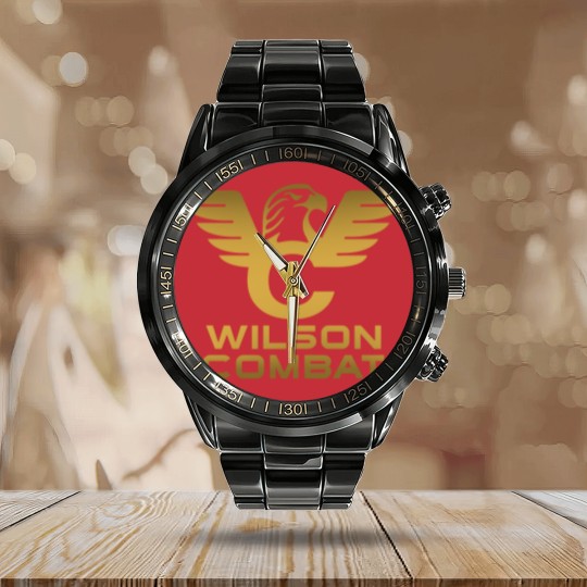 Discover wilson combat golden logo Calendar Steel Band Watch