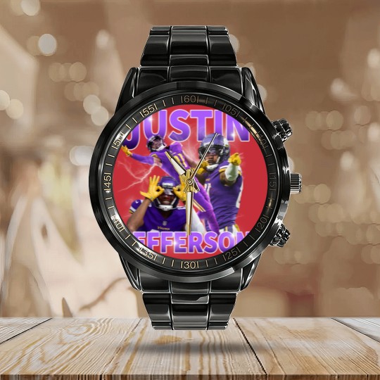 Discover Justin Jefferson Calendar Steel Band Watch, Justin Jefferson Calendar Steel Band Watch, Justin Jefferson Merch,Justin Jefferson Calendar Steel Band Watch