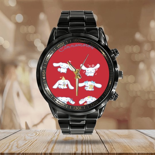 Discover Cinnamoroll Sanrio Pattern Calendar Steel Band Watch