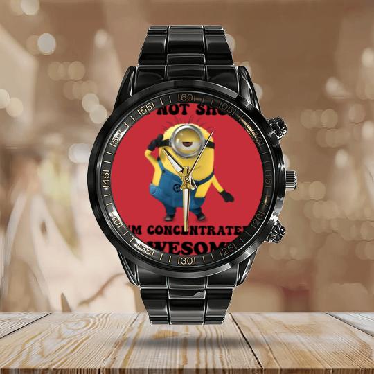 Discover Minions I'm Not Short I'm Concentrated Awesome The Rise of Gru Graphic Calendar Steel Band Watch