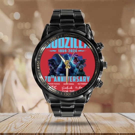 Discover God zilla 1954-2024 70th Anniversary Thank You Calendar Steel Band Watch, God zilla Calendar Steel Band Watch