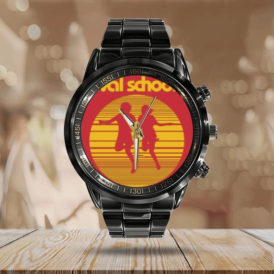 Discover Rival Schools Logo Yellow 17 Calendar Steel Band Watch