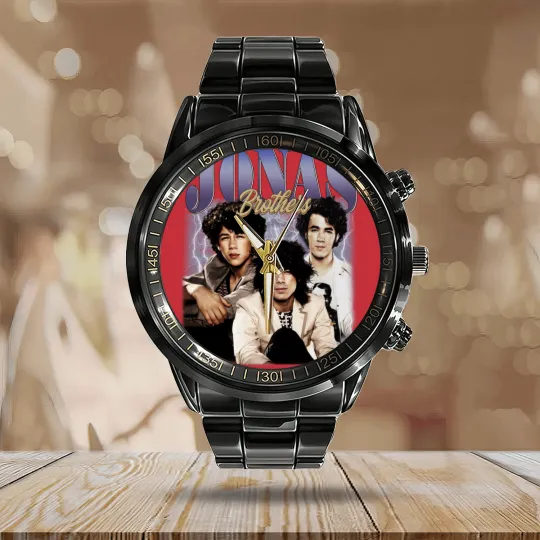 Discover Jonas Brothers 90s Vintage Calendar Steel Band Watch, Jonas Brothers Bootleg Calendar Steel Band Watch, Jonas Brothers Calendar Steel Band Watch