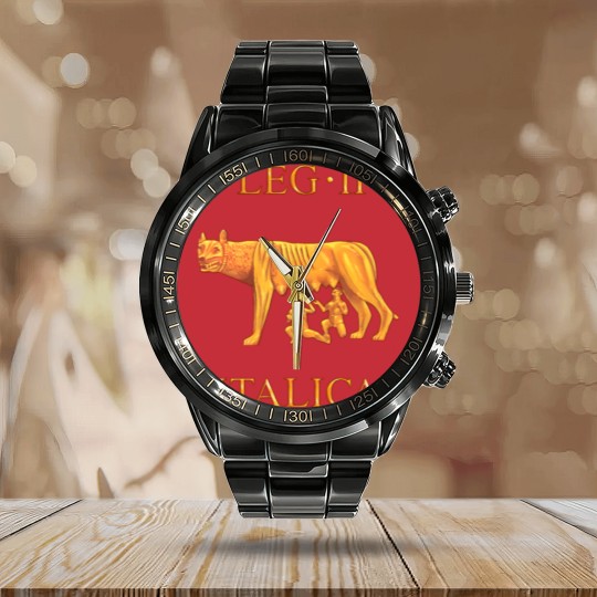 Discover 2nd Roman Legion II Italica Calendar Steel Band Watch